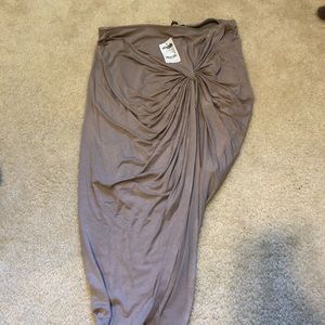 Ruched asymmetrical skirt